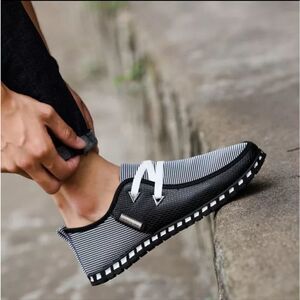 Men's fashion sneakers Men's Casual Shoes Loafers Slip-On Black